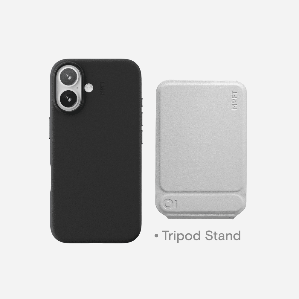 Case, Tripod & Stand/Wallet Set MOVAS™ for iPhone 16 - MagSafe Compatible For Phones MD020+MS027/W iPhone 16 Jet Black Tripod Stand - Misty Cove