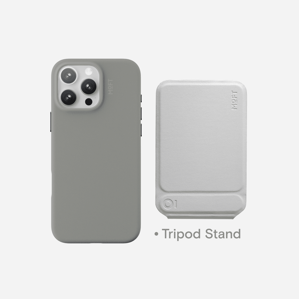 Case, Tripod & Stand/Wallet Set MOVAS™ for iPhone 16 - MagSafe Compatible For Phones MD020+MS027/W iPhone 16 Pro Taupe Tripod Stand - Misty Cove