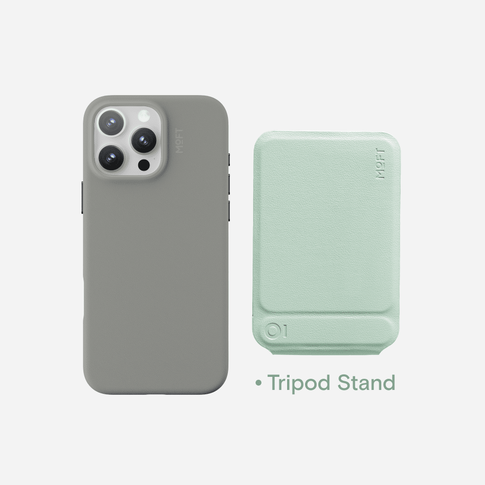 Case, Tripod & Stand/Wallet Set MOVAS™ for iPhone 16 - MagSafe Compatible For Phones MD020+MS027/W iPhone 16 Pro Taupe Tripod Stand - Peppermint