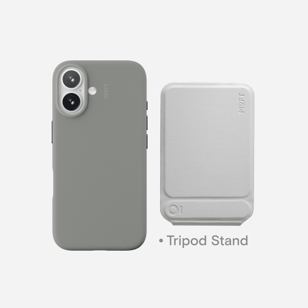 Case, Tripod & Stand/Wallet Set MOVAS™ for iPhone 16 - MagSafe Compatible For Phones MD020+MS027/W iPhone 16 Taupe Tripod Stand - Misty Cove