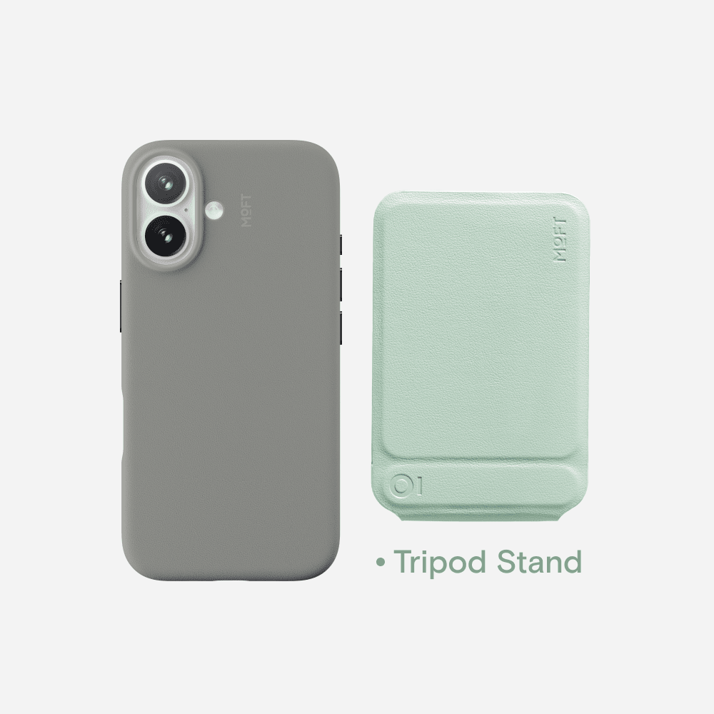 Case, Tripod & Stand/Wallet Set MOVAS™ for iPhone 16 - MagSafe Compatible For Phones MD020+MS027/W iPhone 16 Taupe Tripod Stand - Peppermint