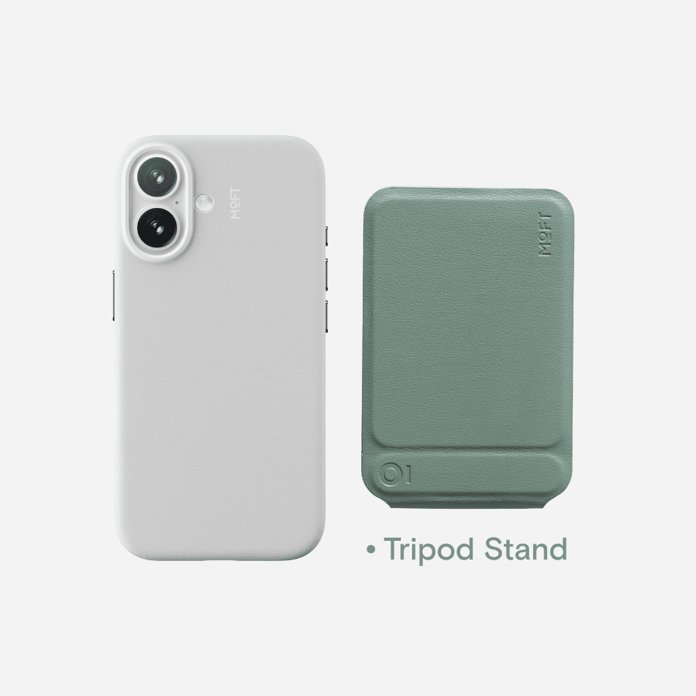 Case, Tripod & Stand/Wallet Set MOVAS™ for iPhone 16 - MagSafe Compatible For Phones MD020+MS027/W iPhone 16 Misty Cove Tripod Stand - Seafoam