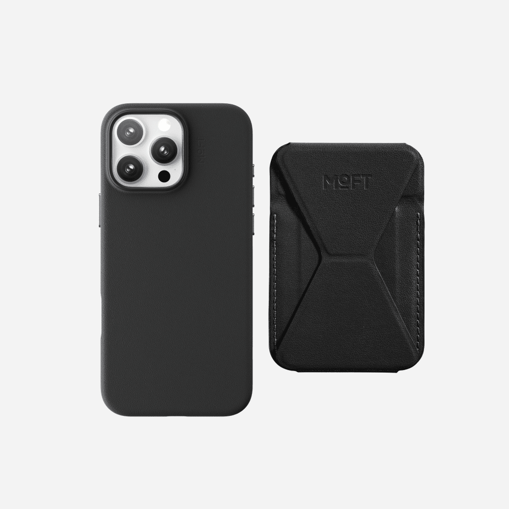 Case, Stand & Wallet MOVAS™ Set for iPhone 16 - MagSafe Compatible For Phones MD020A+MS007MP iPhone 16 Pro Jet Black Jet Black